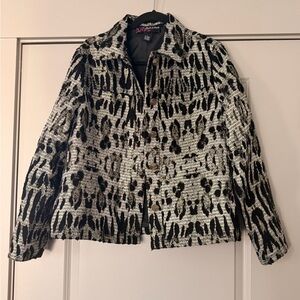 Black & White Patterned Button-Front Jacket